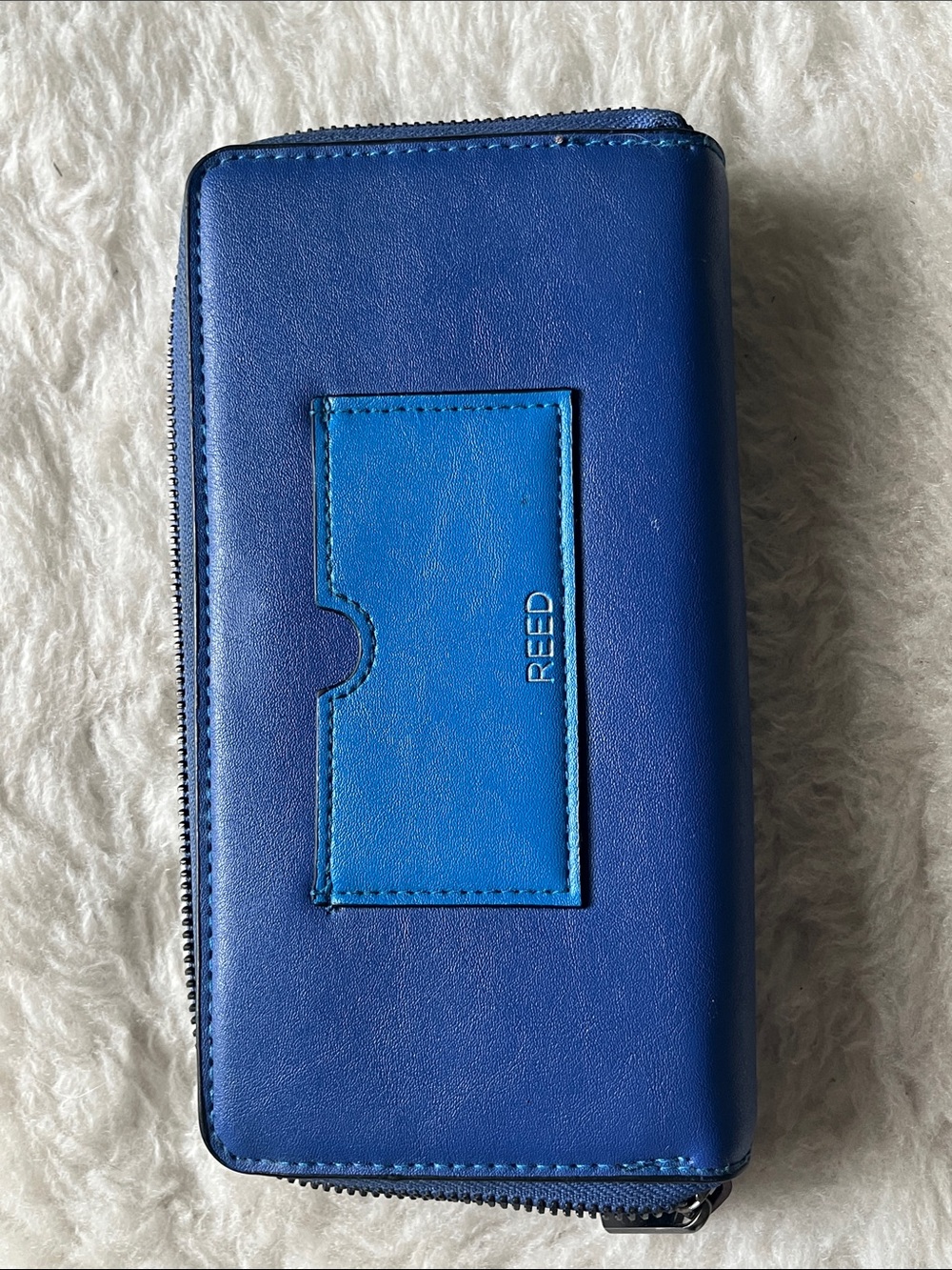 REED Blue Colorblock Double Zip Wallet
